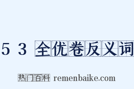 53全优卷反义词是什么意思的图片